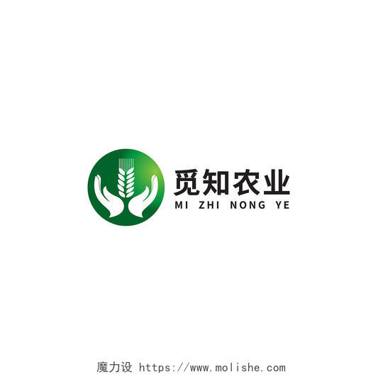 绿色简约风觅知农业农业logo